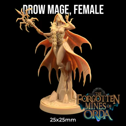 Drow Mage Female | PRESUPPORTED | Forgotten Mines of Orda by The Dragon Trappers Lodge