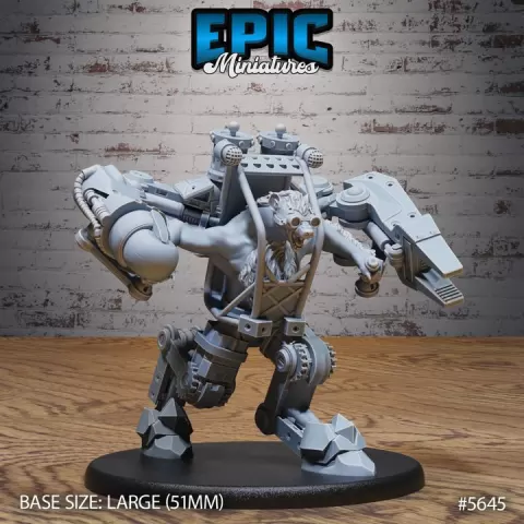 Artificer Gnoll Attack / Hyena Hybrid Construction / Mechanic Yeenoghu Robot / Steampunk Flind Warrior / Mechanus Clockwork Encounter by Epic-Miniatures
