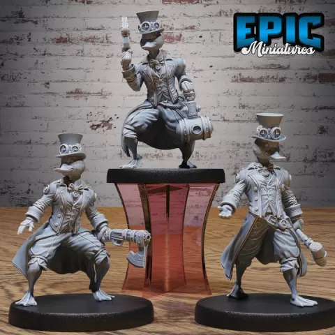 Sir Gooselot Set / Goose Tribe Warrior / Humanoid Bird Folk / Steampunk Gentleman / Mechanus Clockwork Encounter by Epic-Miniatures