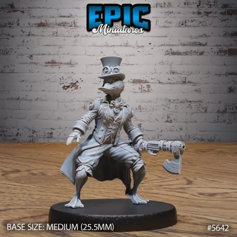 Sir Gooselot Axe / Goose Tribe Warrior / Humanoid Bird Folk / Steampunk Gentleman / Mechanus Clockwork Encounter by Epic-Miniatures
