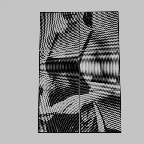 ARTE DE PARED - una mujer con un vestido negro sosteniendo una cerveza y una nota