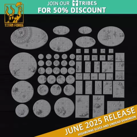 Bases - Highborne Elves and Undead Dominion - Titan Forge Miniatures June 2025 by Titan Forge Miniatures