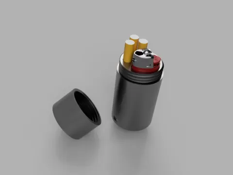 cigarette container with lighter
