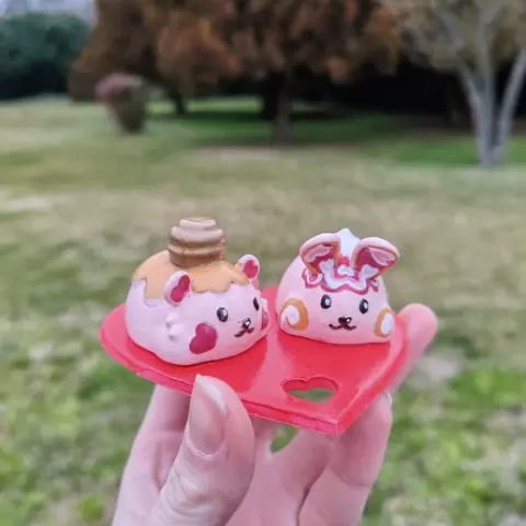 Pudding animals - heart edition
