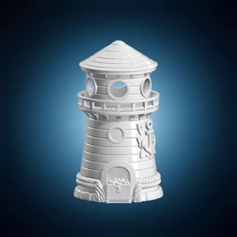 Nautical Cannon Tower Dice Tower 3D Print Model