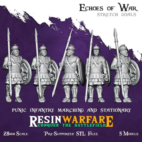 Punic Infantry - Marching and Stationary - Echoes of War: Punic Wars by ResinWarfare