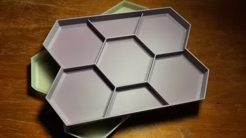 Vase mode stackable HexTray (60 mm hexagons)