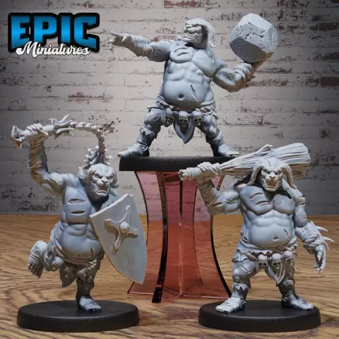 Rabbit Folk Brute Set / Bunny Warrior / Rodent Tribe / Humanoid Hare Animal / Herbivore Army / Big Jackrabbit by Epic-Miniatures