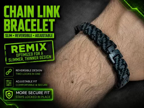 Chain Link Bracelet – Slim, Reversible Jewelry, Adjustable and more Secure Fit