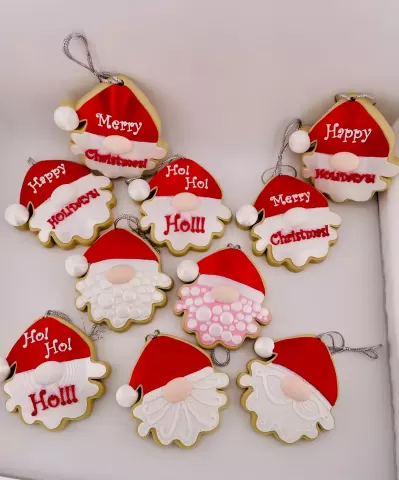 Cookie Santa Ornament Set
