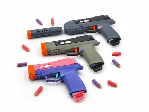 Znc Aus - Functional Powerful Mag-Fed Nerf Pistol - Up To 200FPS - Cosmetic Part Variants