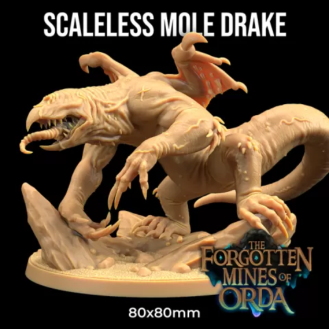 Scaleless Mole Drake | PRESUPPORTED | Forgotten Mines of Orda by The Dragon Trappers Lodge