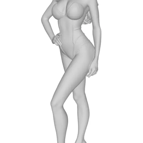 Realistic Female Statue STL – Sexy Elegant Woman Figure – High Detail 3D Print Model – Resin & FDM Ready