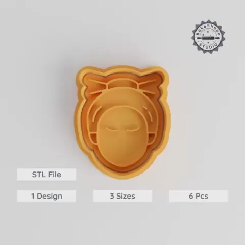 Geisha Shape Cutter & Stamp Set, Perfect for Cookies & Fondant, 3 Sizes, 6 Pieces Collection
