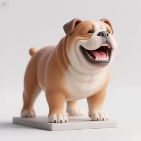 3978 Color Laughing Pug — 3D-Printed Statue, pug, dachshund, poodle, cat, dog, monkey, zebra, animal, armadillo, lion, fox, faun, pomeranian, troll, platypus, majestic, sculpture, fantasy, STL