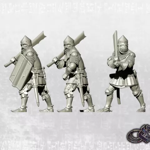 "Lithuanian Men-at-arms with maciejowski falchion - 14th century" by Ezipion Digital Store