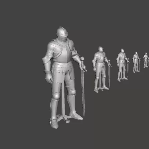 Medieval Knight Armour standing for dioramas 1/6 1/16 1/35 1/72 1/76 HO 1/87.1 O 1/48 G 1/12 1/24 1/32 28mm 1/56 scales