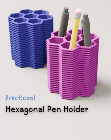 Hexagonal Ribbed Pen Holder