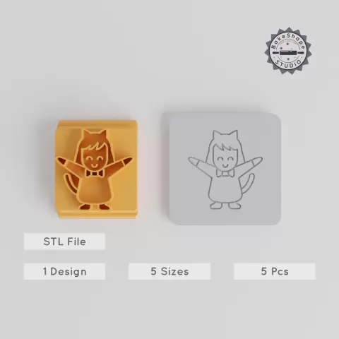 Halloween Cat Stamp Tile Set, 5 Sizes 20-40mm, Perfect for Clay, Cookies & Fondant PRODUCT_5659