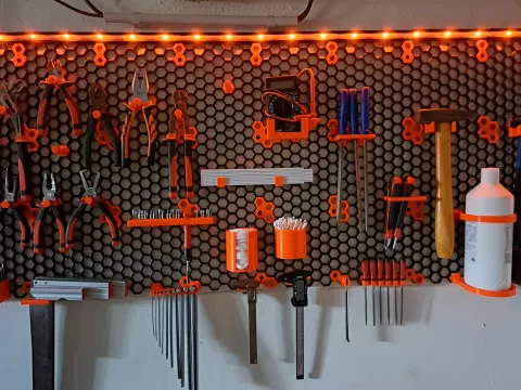 LED Strip profile for honeycomb storage wall