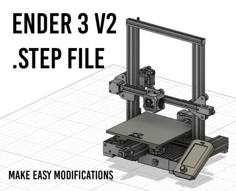 Ender 3 v2 STEP file for easy modification and design