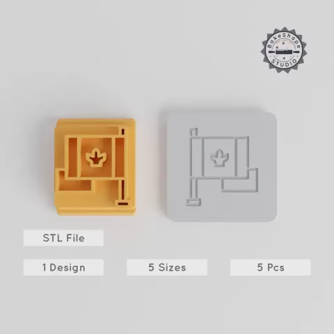 Flag Stamp Tile Set, 5 Motif Sizes for Clay, Cookies & Fondant, Nation Emblem, Country & Patriotic Designs PRODUCT_5509