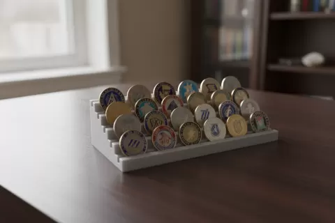 Honeycomb Storage Wall Challenge Coin Display