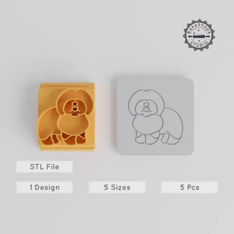Old English Sheepdog Stamp Tile Set, 5 Sizes, Perfect for Clay, Cookies, Fondant & Soft Materials PRODUCT_5373