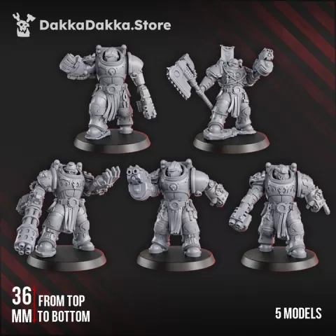 Ignisaurus Clan Destroyers Squad (x5) - Armored Heavy Infantry Unit of Space Knights by dakkadakka.store