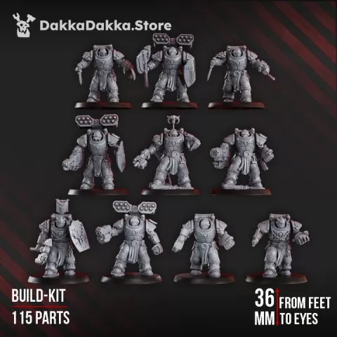 Ignisaurus Clan Destroyers (build kit) - Armored Heavy Infantry Squad of Space Knights by dakkadakka.store