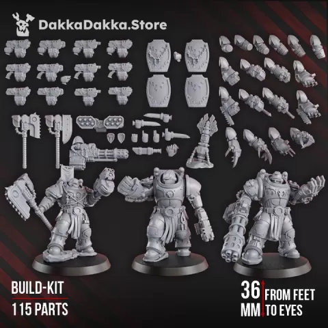 Ignisaurus Clan Destroyers (build kit) - Armored Heavy Infantry Squad of Space Knights by dakkadakka.store