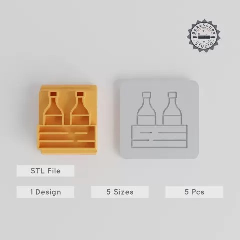 Wine Bottle Stamp Tile Set, Motif Sizes 20-40mm, Perfect for Clay, Cookies & Fondant, Thanksgiving Celebration PRODUCT_5322