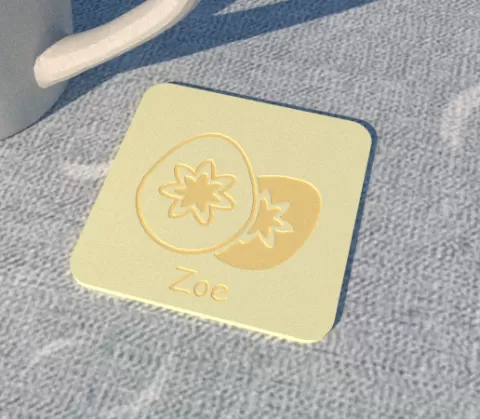 Easter Two Eggs coaster - Zoe