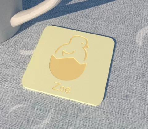 Easter Egg Hatch coaster - Zoe