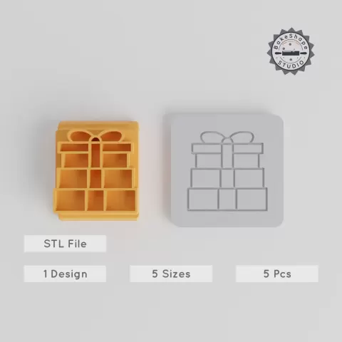 Gift Stamp Tile Set, Motif Sizes 20-40mm, Perfect for Clay, Cookies & Fondant, Versatile Holiday & Celebration Craft Tool PRODUCT_5280