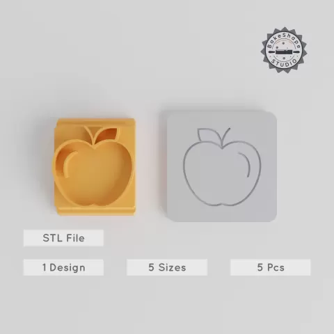 Apple Stamp Tile Set, 20-40mm, Perfect for Clay, Cookies & Fondant, Harvest Festival & Thanksgiving Decorations PRODUCT_5225