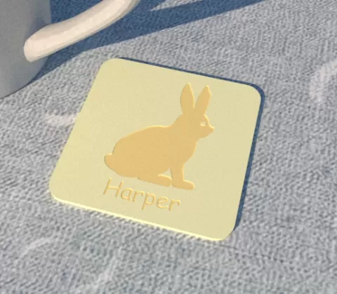 Easter Bunny coaster - Harper