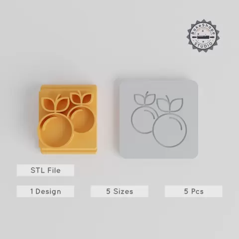 Apple Stamp Tile Set, Motif Sizes 20-40mm, Ideal for Clay, Cookies & Fondant, Thanksgiving Fruit Design Bundle PRODUCT_5226