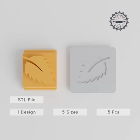 Leaf Stamp Tile Bundle, 5 Motif Sizes 20-40mm, Perfect for Clay, Cookies & Fondant, Nature Leaf Design PRODUCT_5131