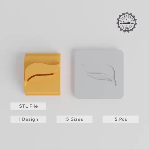 Leaf Stamp Tile Set, 5 Sizes, Perfect for Clay & Cookies, Nature-Inspired Greenery Motif PRODUCT_5139