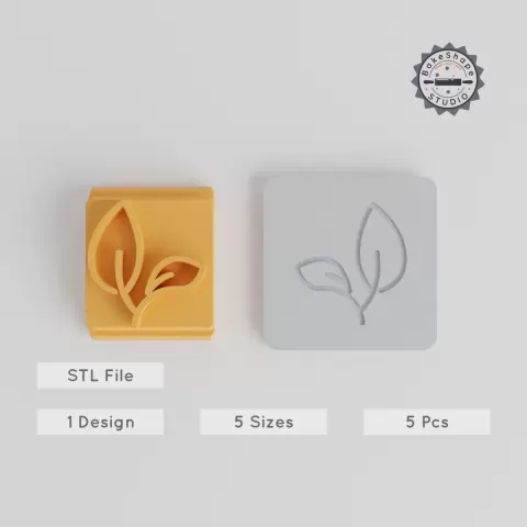 Leaf Stamp Tile for Clay, Cookies & Fondant, Includes 5 Motif Sizes (20-40mm), Nature Leaf Design Set PRODUCT_5062