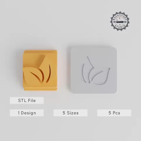 Leaf Stamp Tile Set, 5 Sizes, Nature Leaf, Perfect for Clay, Cookies, Fondant & More, Botanical Leaf Motif, Eco Leaf Design PRODUCT_5080