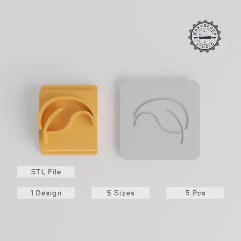 Leaf Stamp Tile Set, 5 Sizes 20-40mm, Perfect for Clay, Cookies & Fondant PRODUCT_5069