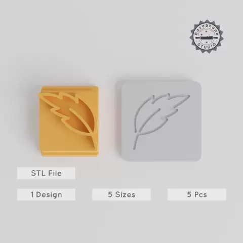 Leaf Stamp Tile Set, 5 Motif Sizes 20-40mm, Perfect for Clay, Cookies & Fondant PRODUCT_5029