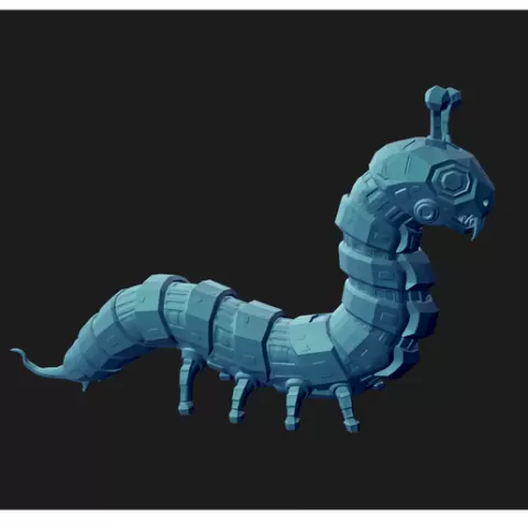 Low poly mechanical worm