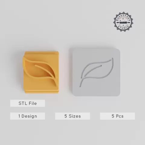 Leaf Stamp Tile Set, 5 Sizes 20-40mm, Perfect for Clay, Cookies & Fondant, Nature Leaf Motif PRODUCT_5014