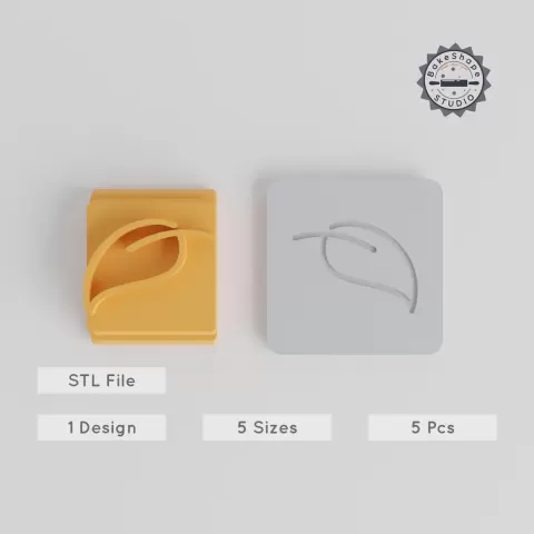 Leaf Stamp Tile Set, Multiple Sizes 20-40 mm, Perfect for Clay, Cookies & Fondant, Botanical Nature Motif, 3D Print STL File PRODUCT_5022