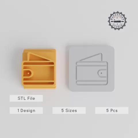 Wallet Stamp Tile Set, 5 Sizes, 20-40mm, Perfect for Clay, Cookies & Fondant PRODUCT_4781
