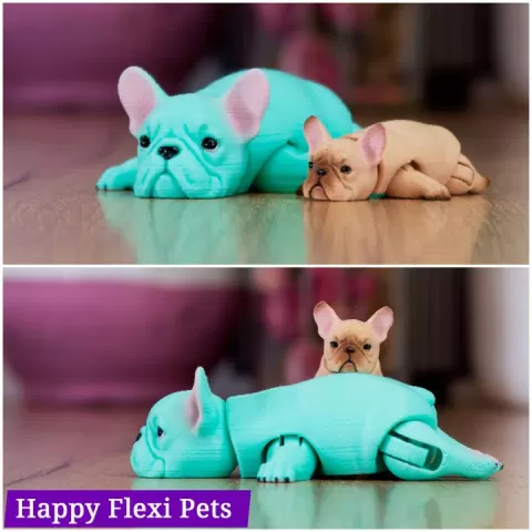 #18 French bulldog lying pose print in place toy - Public Release by Happy Flexi pets