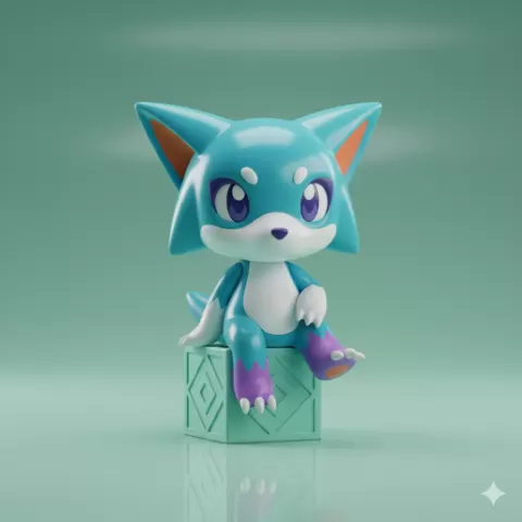 Gabumon — Digimon otaku Creative Printable desk figurine anime figurine 3D Model STL vinyl toy style Download